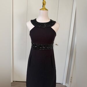 Michael Kors Black Beaded Mini Dress